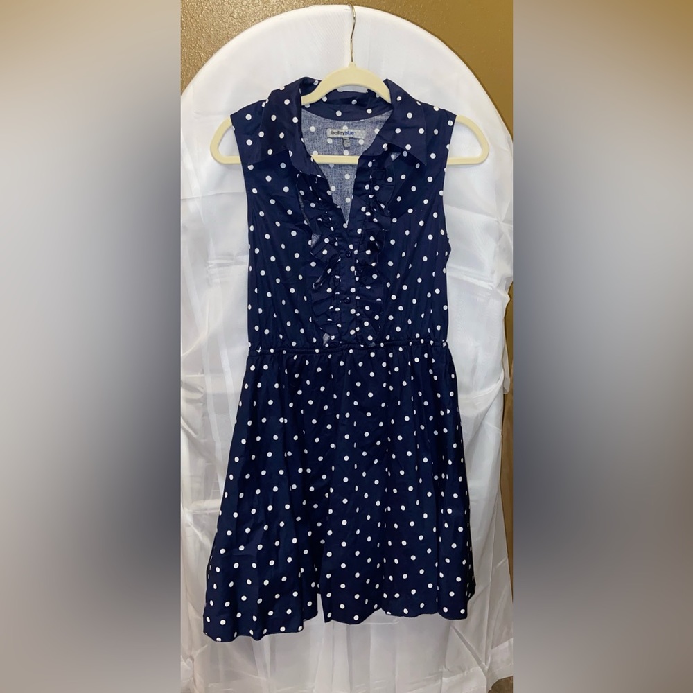 Blue polka dot dress